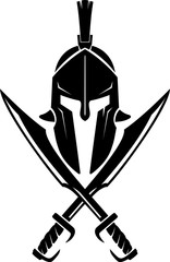 Spartan Greek Helm and Crossed Sword