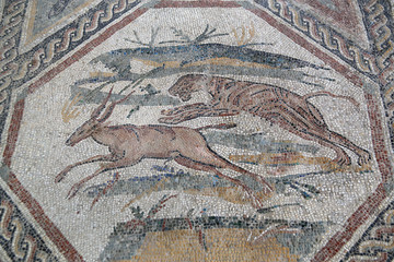 Ancient mosaic of Roman ruins in Aquileia, Italy
