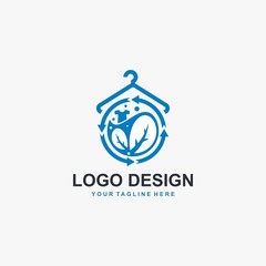 Laundry logo design icon vector. Machine laundry concept illustration. Bubble icon design. Business logo design element.