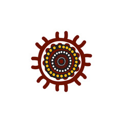 Aboriginal art dots painting icon logo design