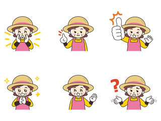 農家の女性セット