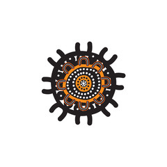 Aboriginal art dots painting icon logo design