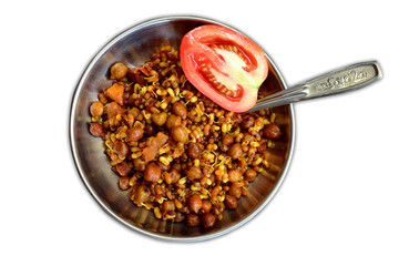 Healthy breakfast with fresh veg grains