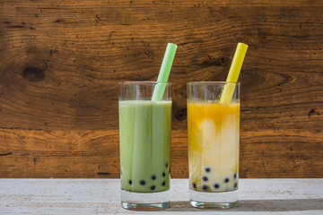タピオカアイスティー　タピオカドリンク　Asian style Tapioca bubble tea