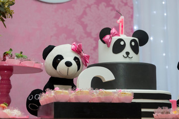 Children's party decoration for girls - Panda theme.
