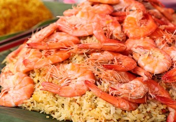 Shrimp fried rice in street food