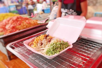 Fried rice with shrimp paste  at street food