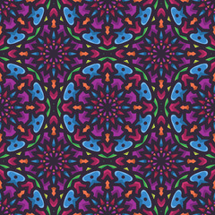 Mandala seamless pattern with rounded floral ethnic mandala ornament. Tribal pattern background
