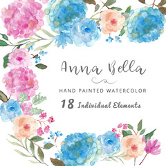 Watercolor floral flower composition wedding