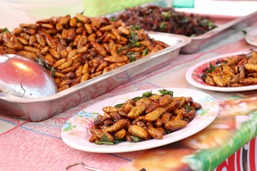 Fried insect at street food