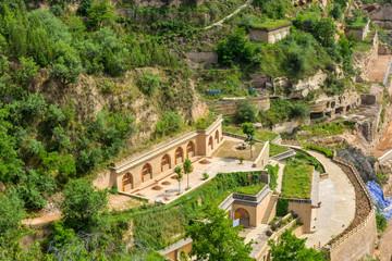 Fototapeta premium Yan'an City - May 23, 2018, Photographed at Baota Mountain, Yan'an City, Shaanxi Province, China