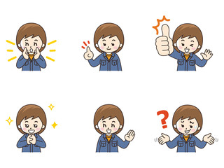 トラック運転手の女性セット