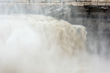 The natural scenery of the Hukou in the Yellow River, China