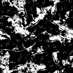 Grunge black white vector seamless background.