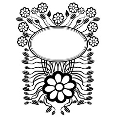 graphic element flowers and frame 4