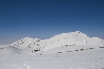 snowy peak with clear blue sky