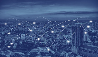 Fototapeta premium smart city and communication network