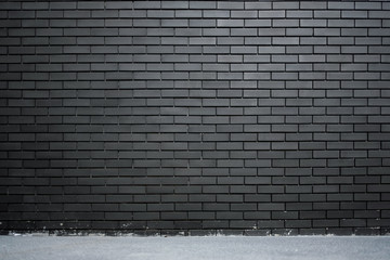 Texture of Black brick wall for background. Loft style concept.