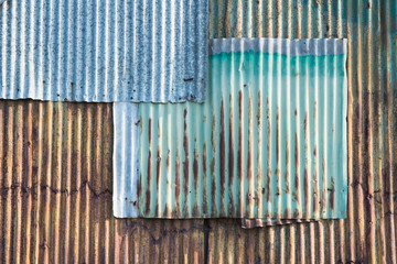 rusty corrugated iron wall sheets background. 