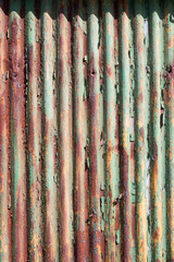 rusty corrugated iron wall sheets background. 