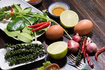 Obraz na płótnie Canvas Spices Thai food on the table .