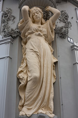 building decoration, sculpture of beautiful nymph vienna