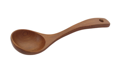 Wooden spoon isolated on white background