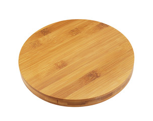 Round bamboo cutting board isolated