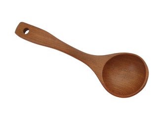 Wooden spoon isolated on white background