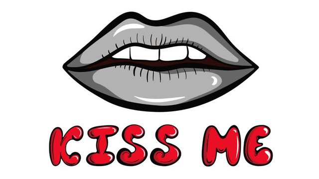 Colorful kiss me white background