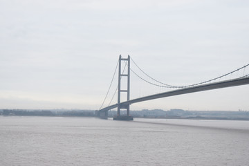 humber bridge landscape, evening winter