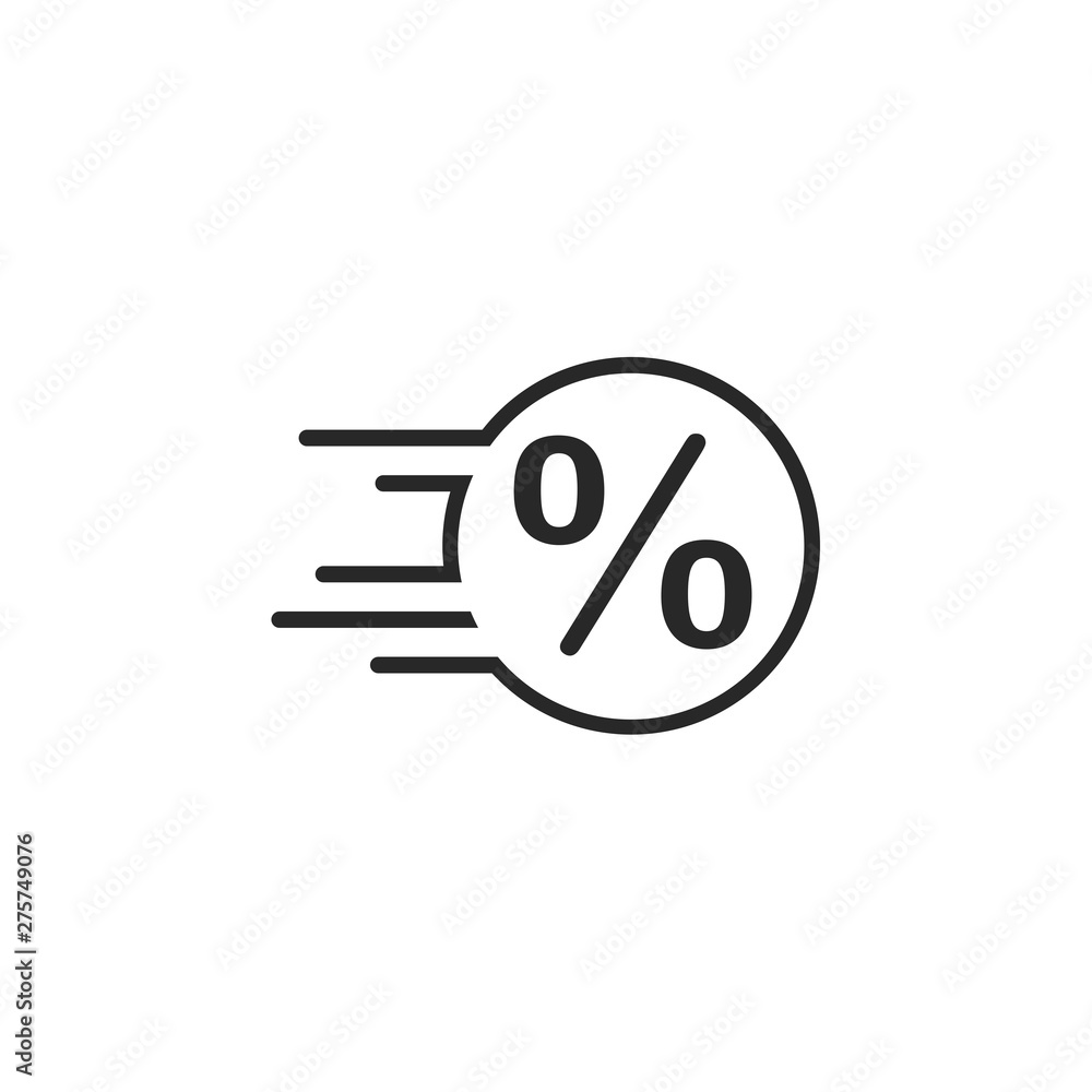 Poster percentage icon template black color editable. discount symbol vector sign isolated on white backgro