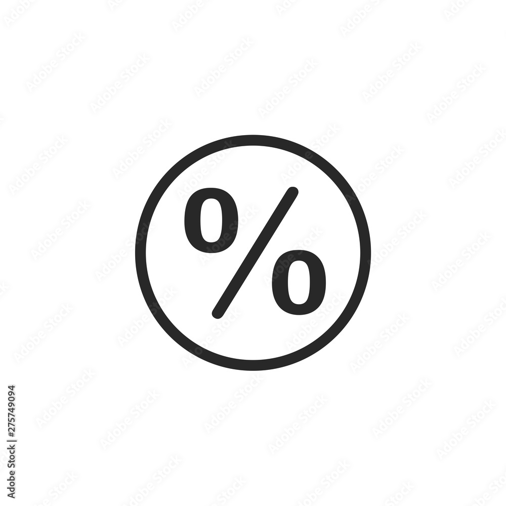 Poster percentage icon template black color editable. discount symbol vector sign isolated on white backgro