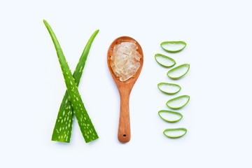Aloe vera is a popular medicinal plant for health and beauty, on  white