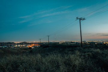 View from Ascot Hills Park at night, in Los Angeles, California