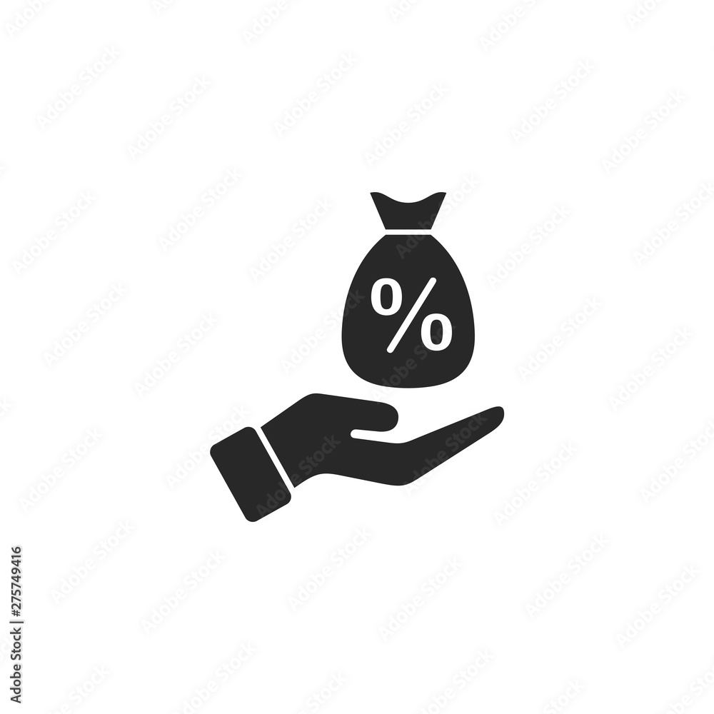Poster percentage icon template black color editable. discount symbol vector sign isolated on white backgro
