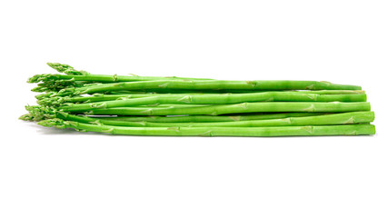 Asparagus. Fresh light green asparagus isolated on white background.
