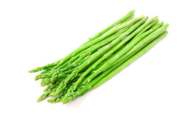 Asparagus. Fresh light green asparagus isolated on white background.