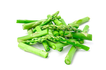 Asparagus. Fresh light green asparagus isolated on white background.
