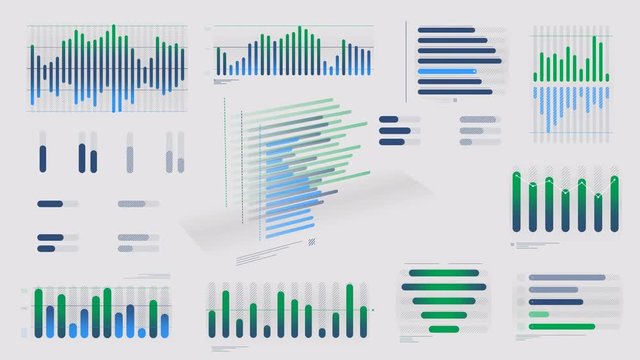 Blue-green infographic diagrams on the alpha channel.