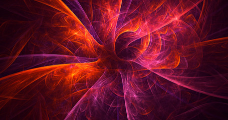 3D rendering abstract red fractal light background