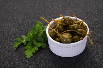 Pickled Capersberries in the bowl