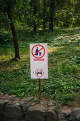 Information sign in forest