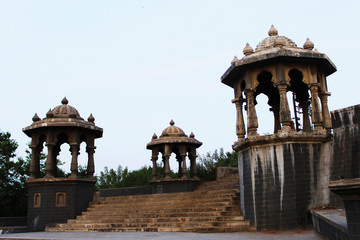 Temple domes at Dehu, Maharashtra, India