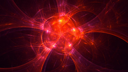 Obraz premium 3D rendering abstract red fractal light background