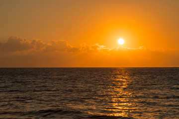 Colorful dawn over the sea, Sunset. Beautiful magic sunset over the sea