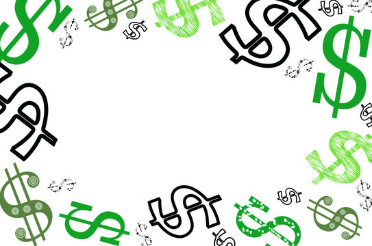  beautiful illustration with dollar sign on light background
