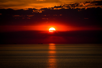 Fototapeta na wymiar Sunset at baltic sea