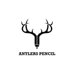 antlers pencil art abstract logo design
