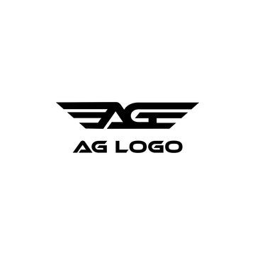 AG wings initial logo design